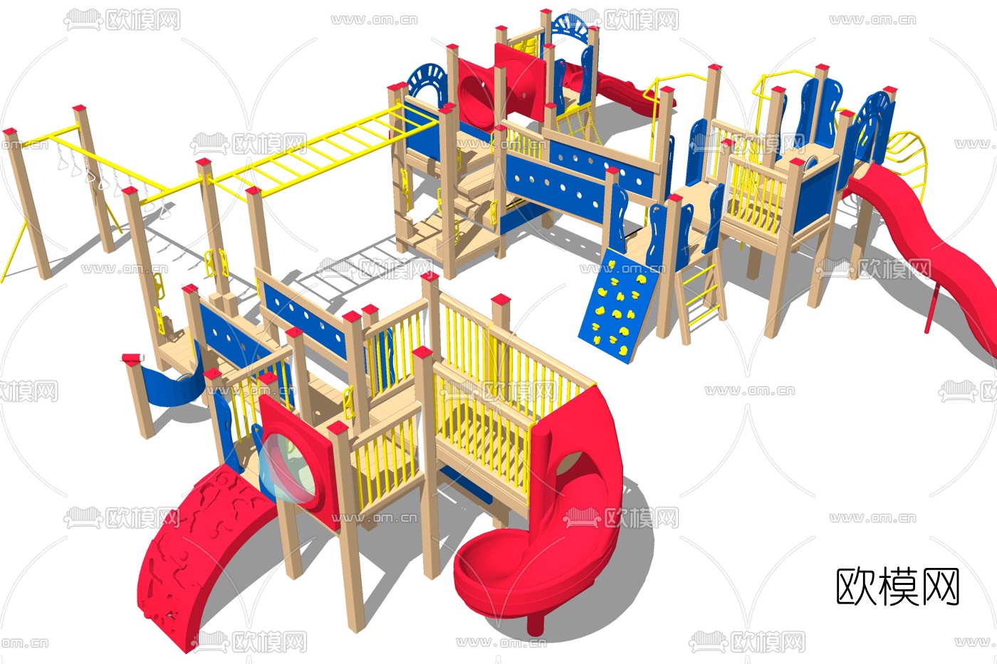 北欧儿童游乐设施su模型下载