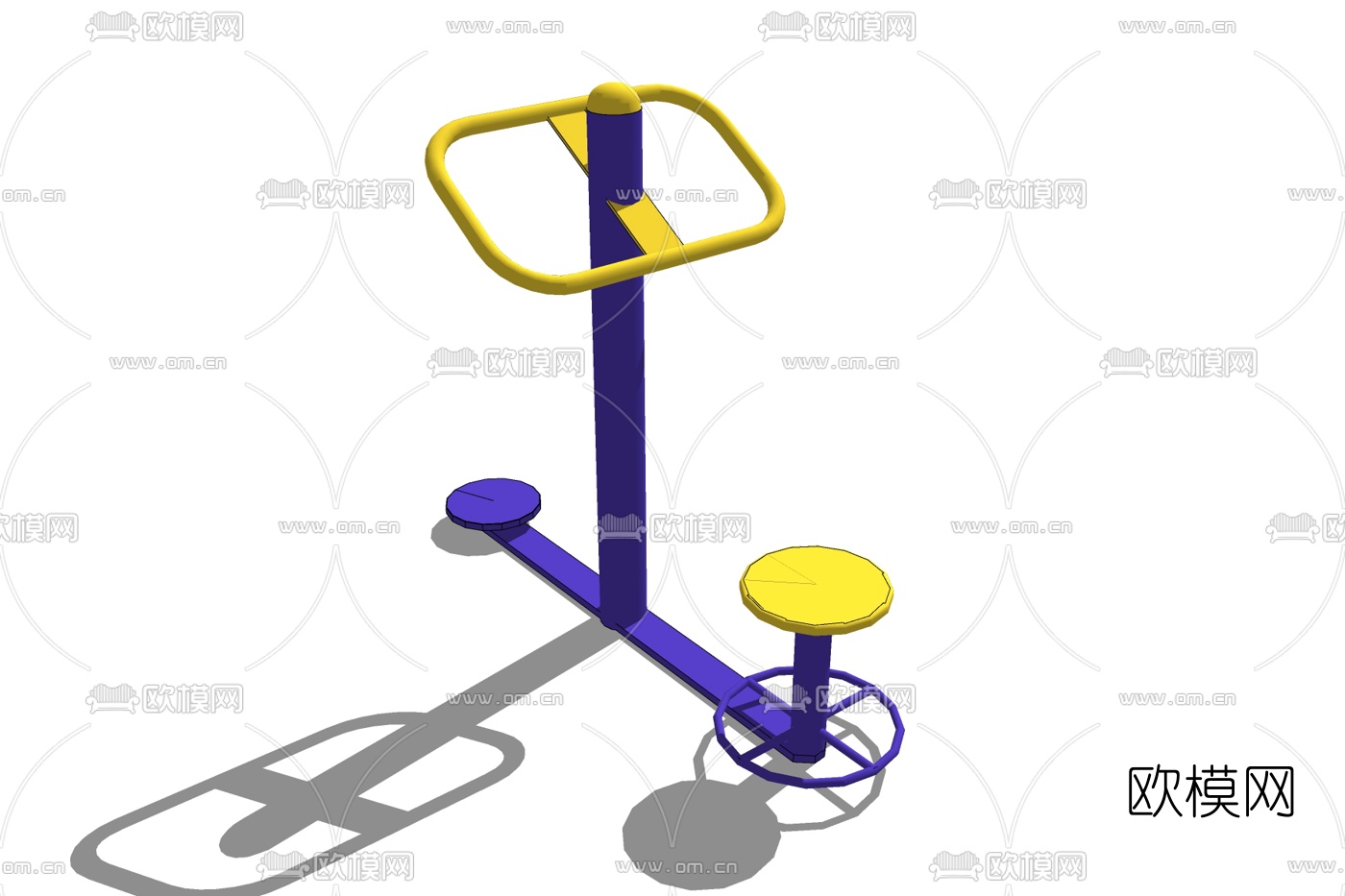现代户外健身器材免费su模型下载