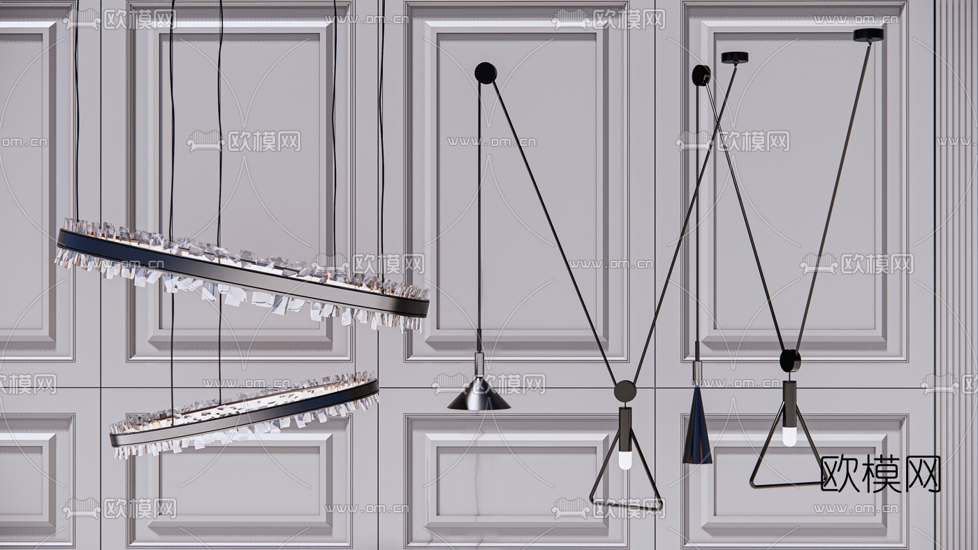 现代简约吊灯su模型下载（渲染图1）