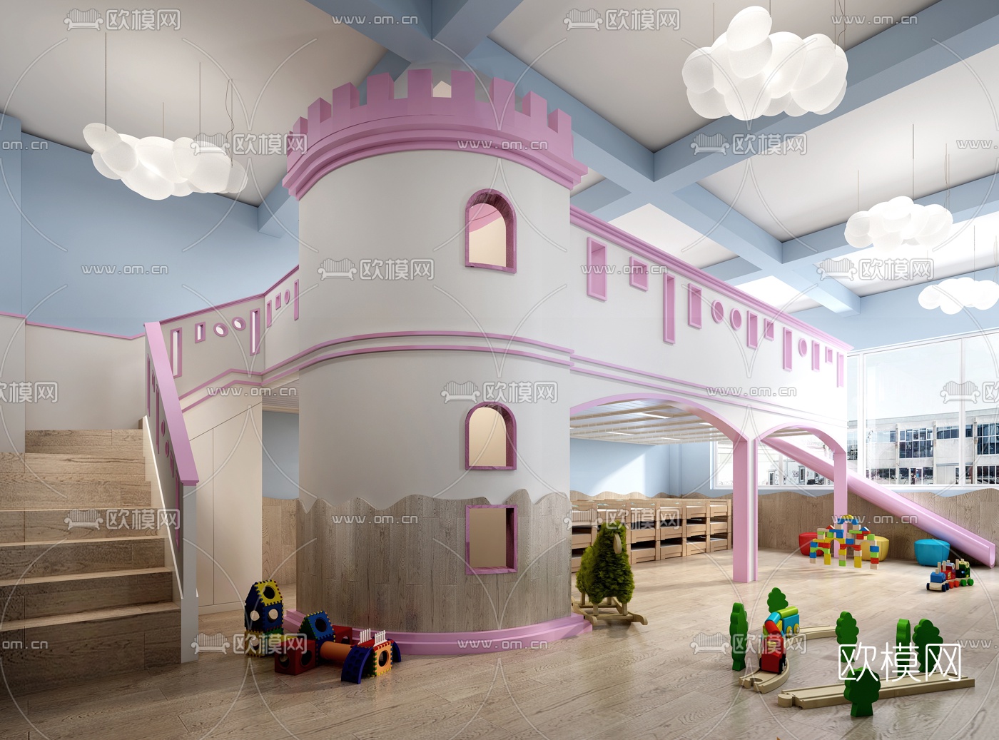 现代幼儿园娱乐室3d模型