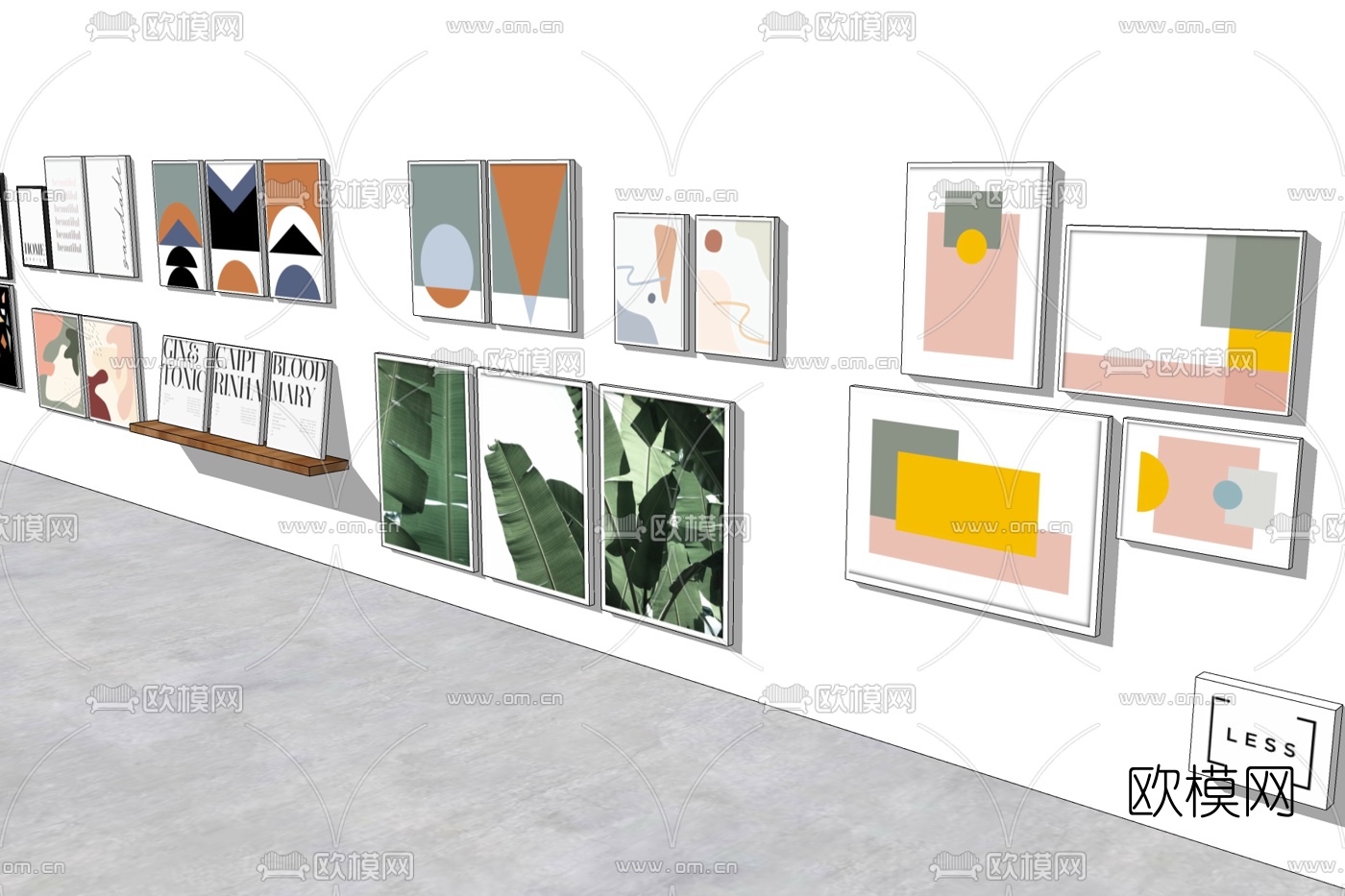 现代装饰画免费su模型下载