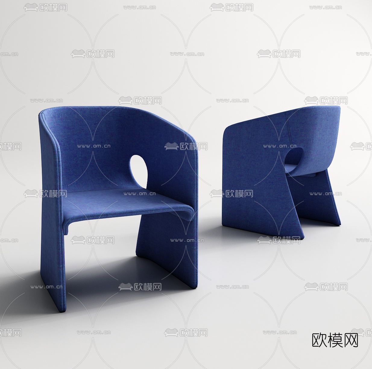北欧靠背休闲椅3d模型