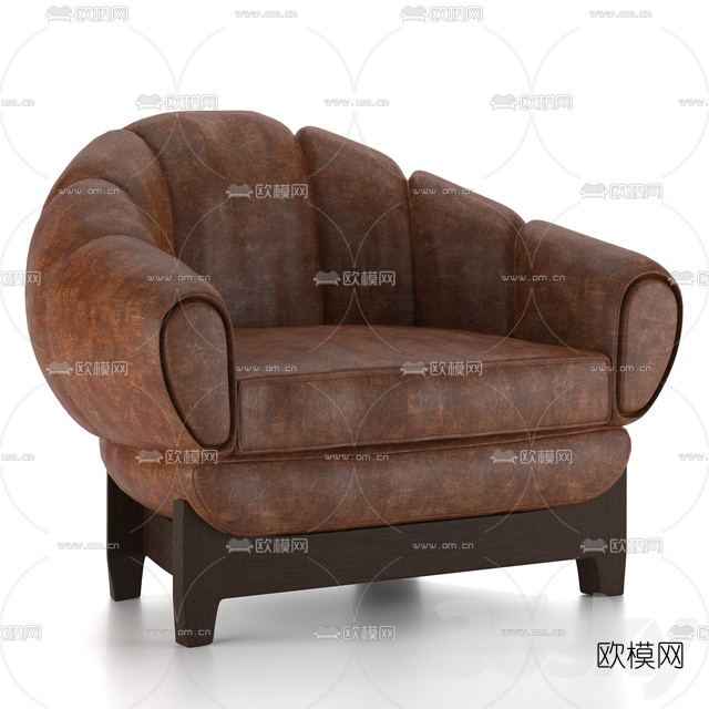现代皮革单人沙发免费3d模型下载