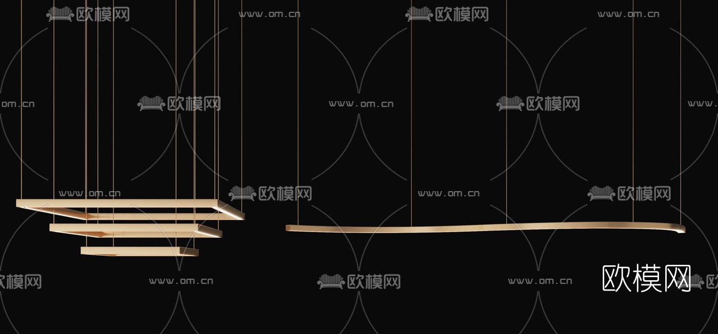 现代极简吊灯免费3d模型