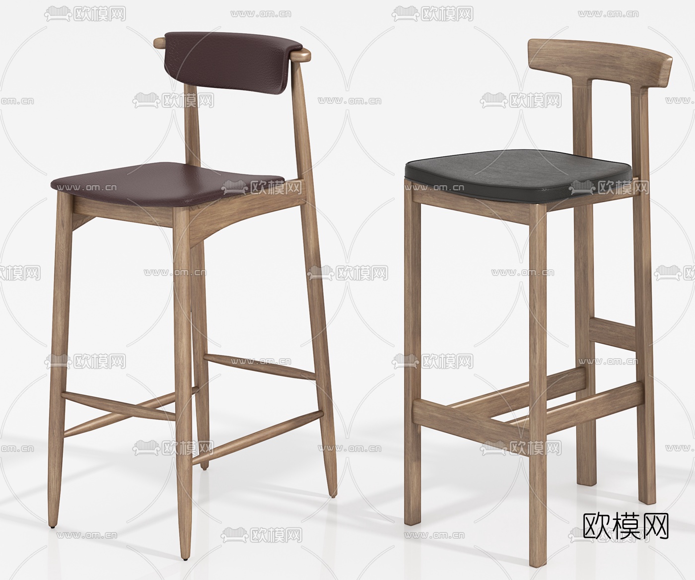 现代吧椅组合3d模型下载（渲染图3）