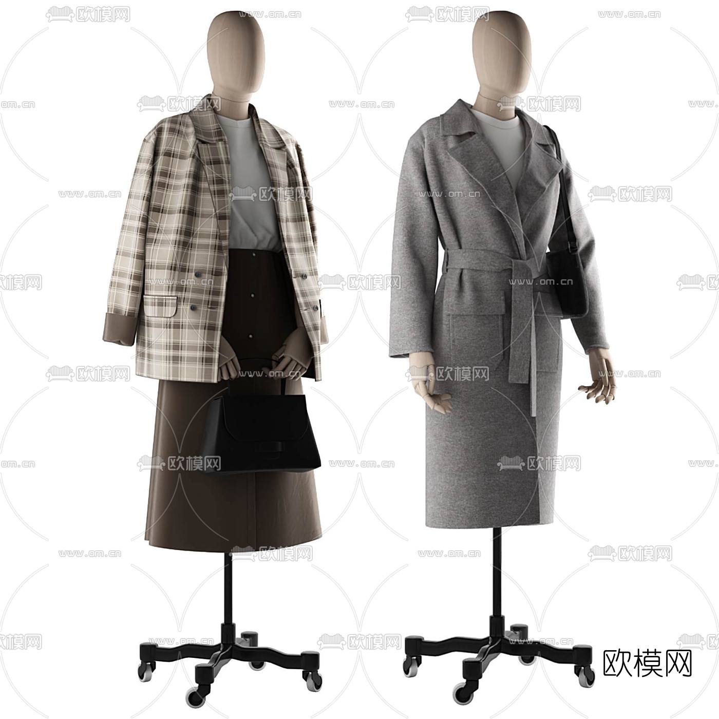 现代服饰模特衣架3d模型