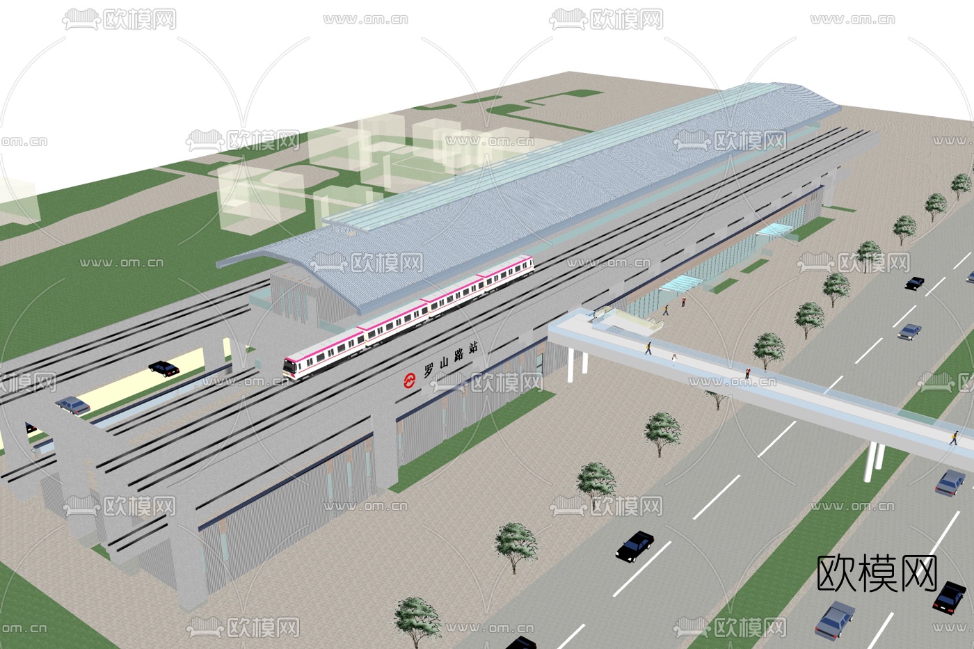 现代地铁站su模型下载