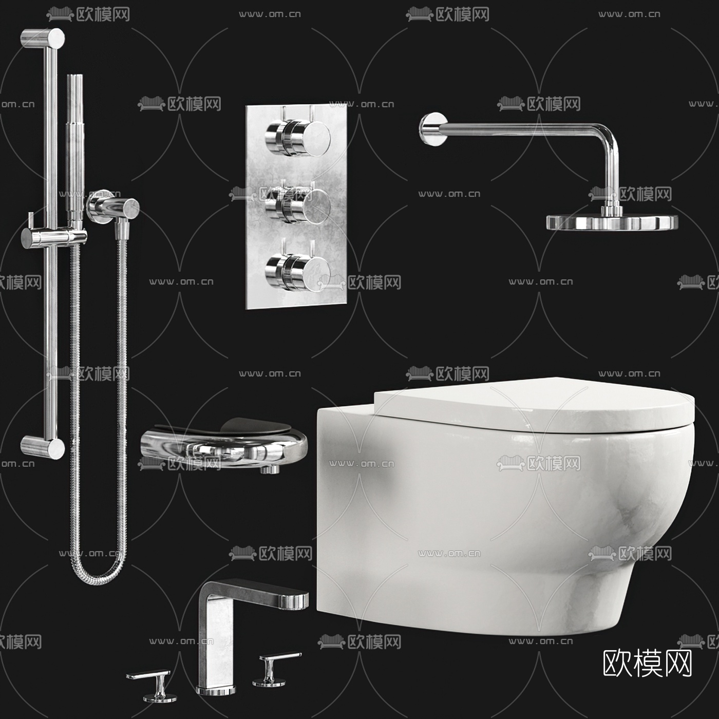 现代马桶卫浴洁具3d模型下载