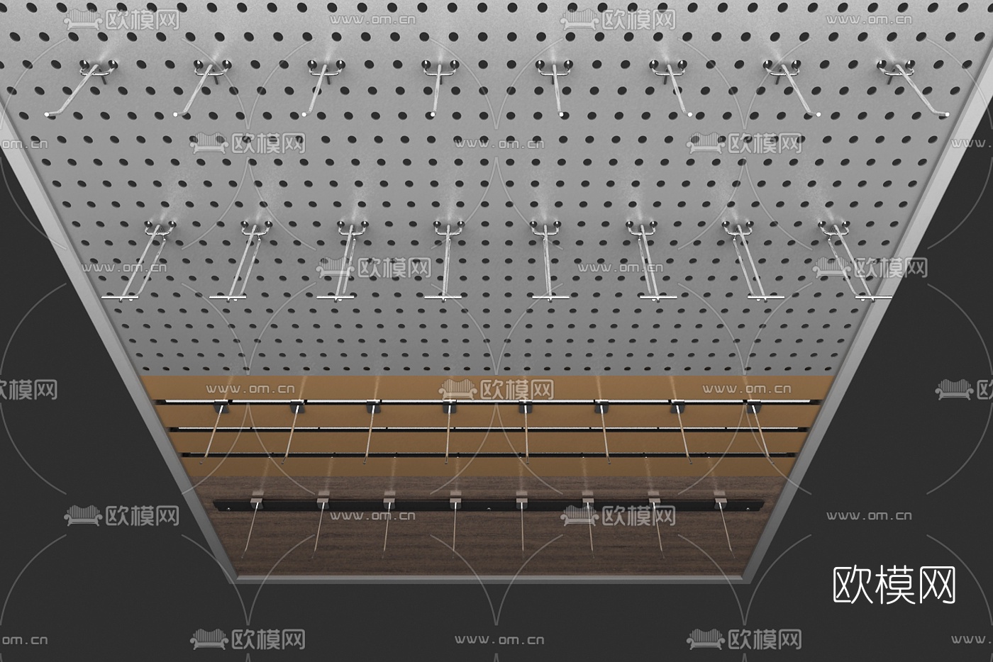现代超市挂钩货架3d模型