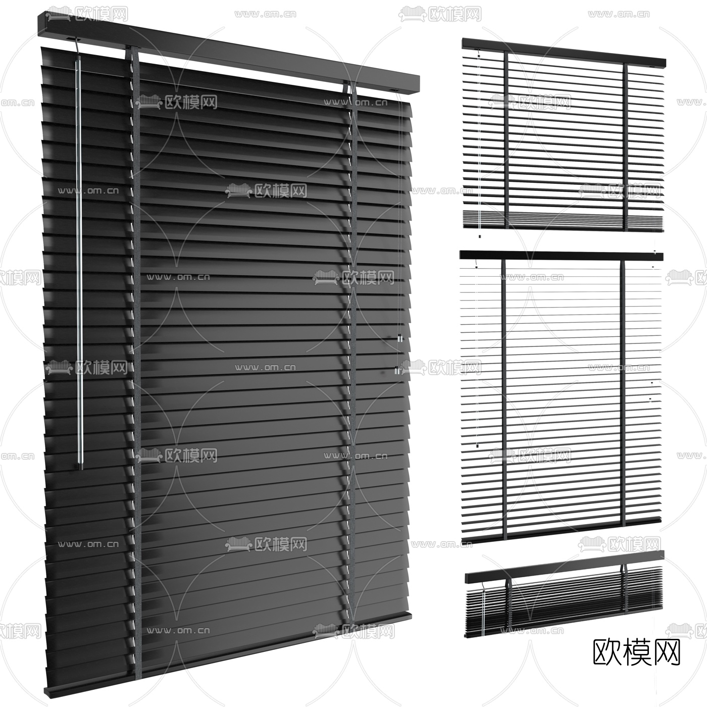现代百叶窗帘3d模型