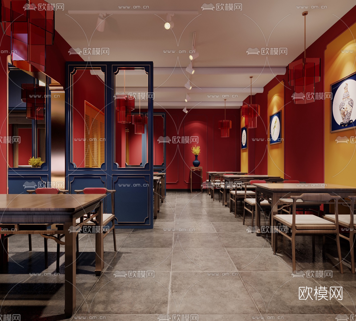 新中式中餐厅3d模型