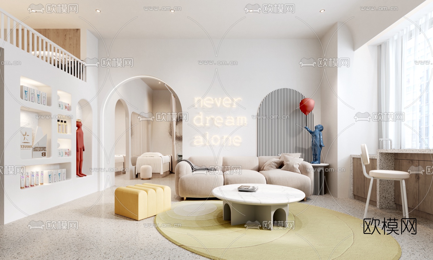 北欧美容院3d模型下载（渲染图1）
