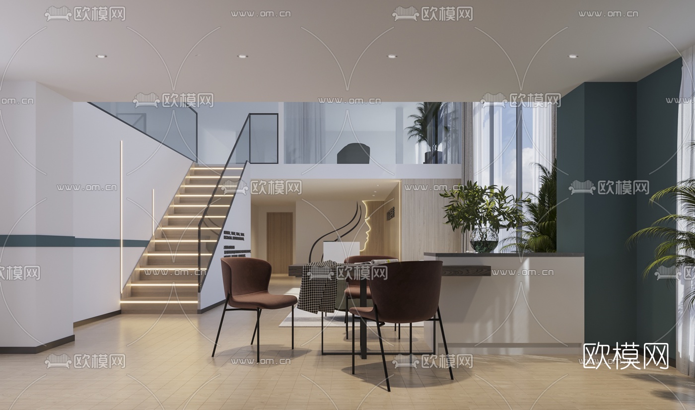 现代培训中心免费3d模型下载（渲染图2）