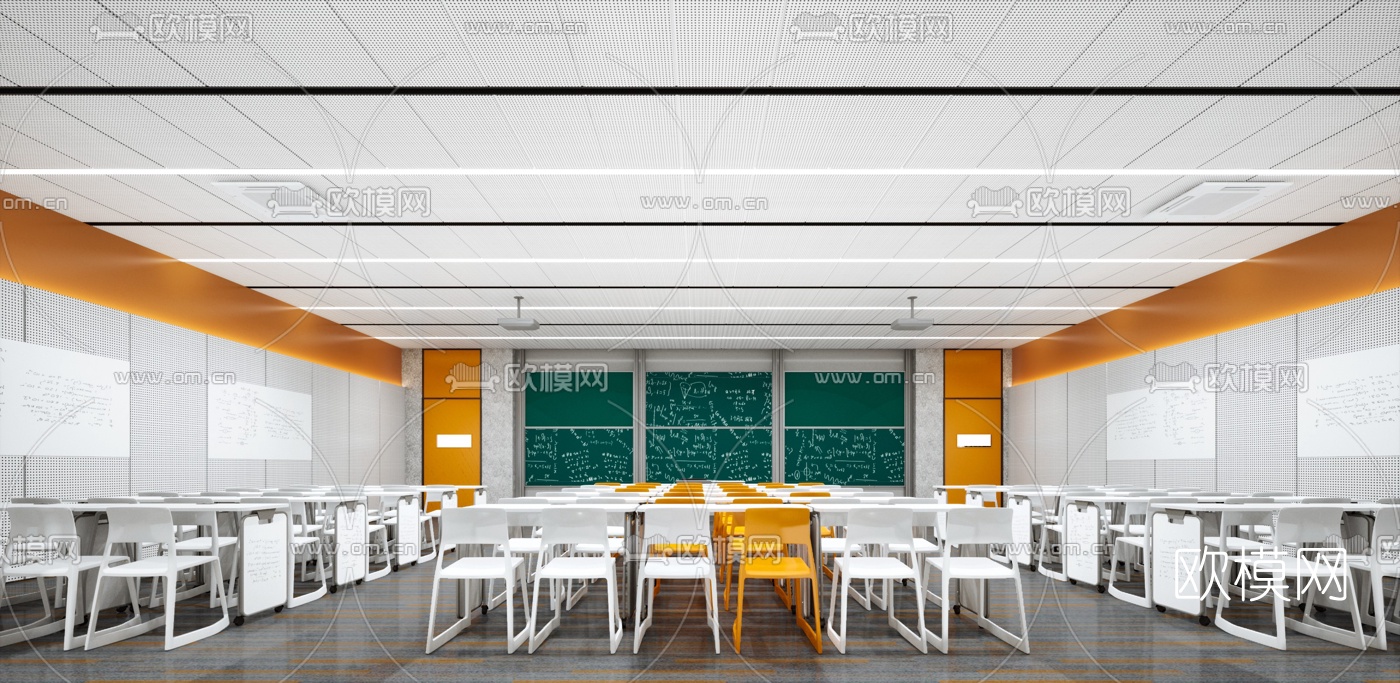 现代学校教室3d模型