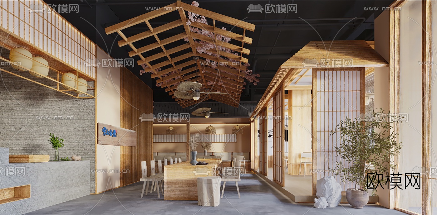 日式料理店3d模型