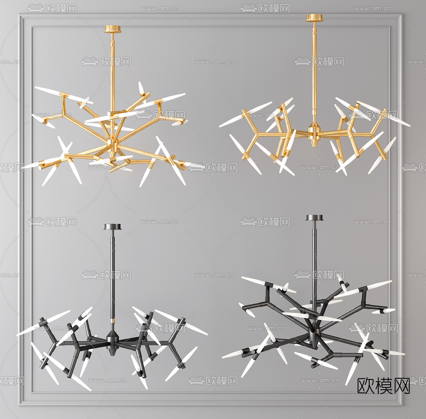 工业风金属吊灯3d模型下载