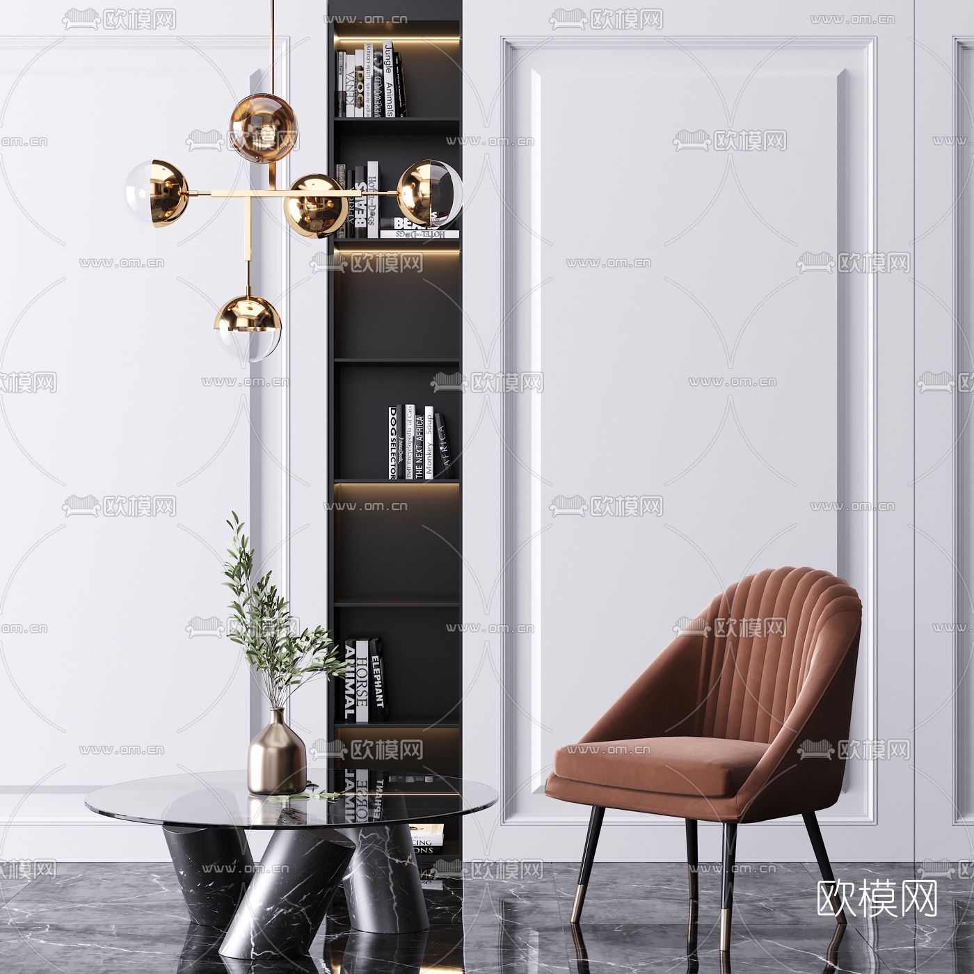 现代轻奢休闲椅3d模型下载