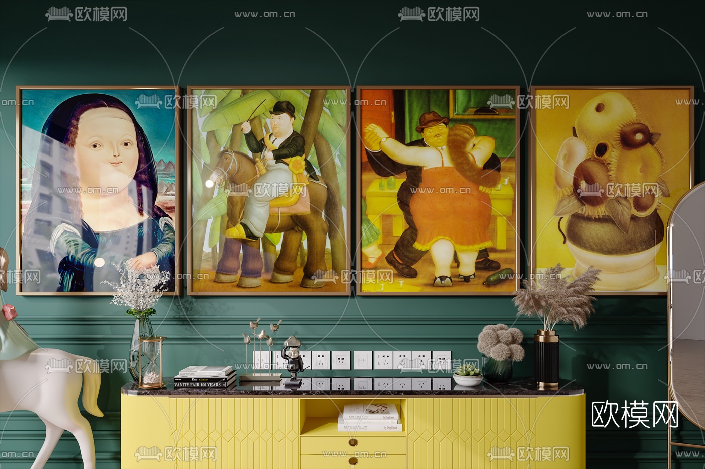北欧电视柜3d模型