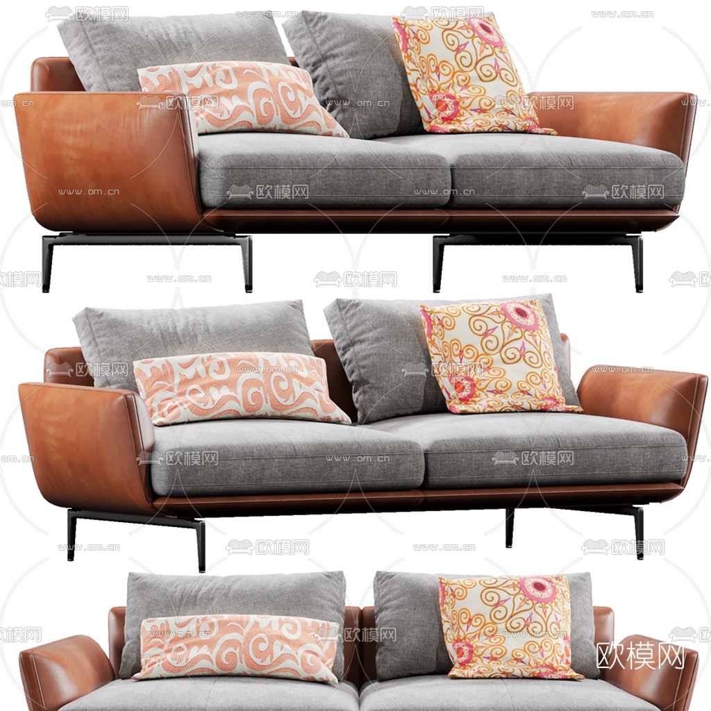 Fendi 现代布艺双人沙发3d模型下载（渲染图2）
