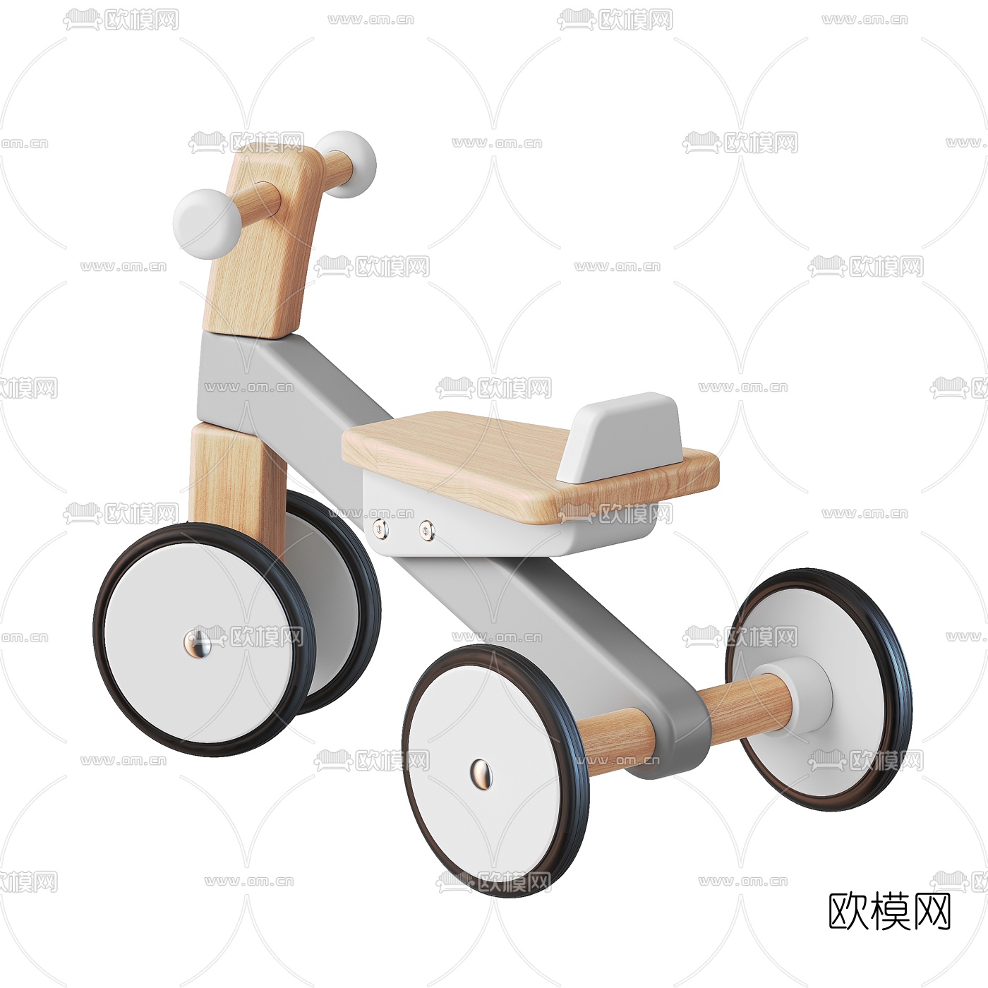北欧儿童玩具单车3d模型下载（渲染图2）