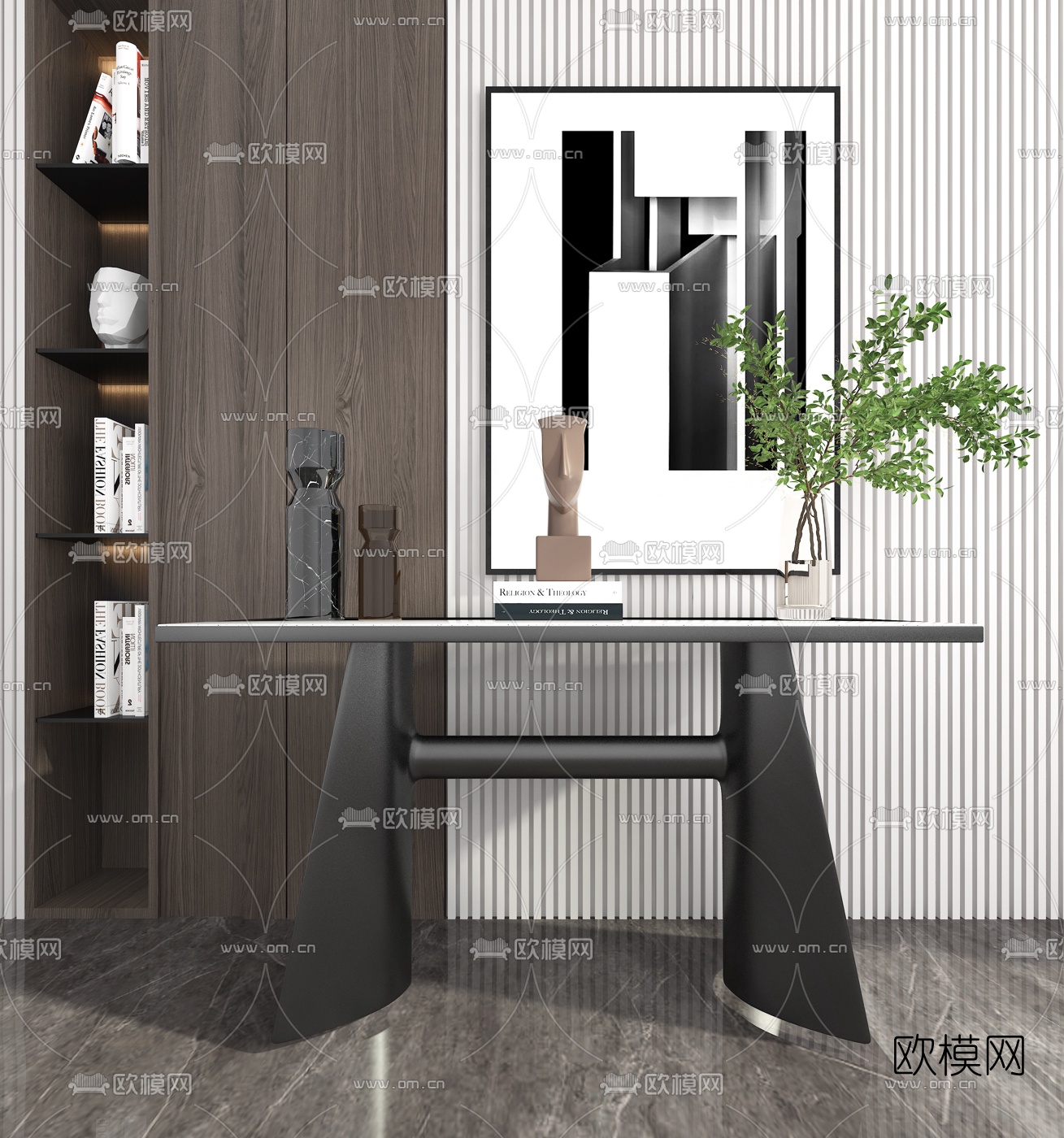 现代轻奢端景条案3d模型