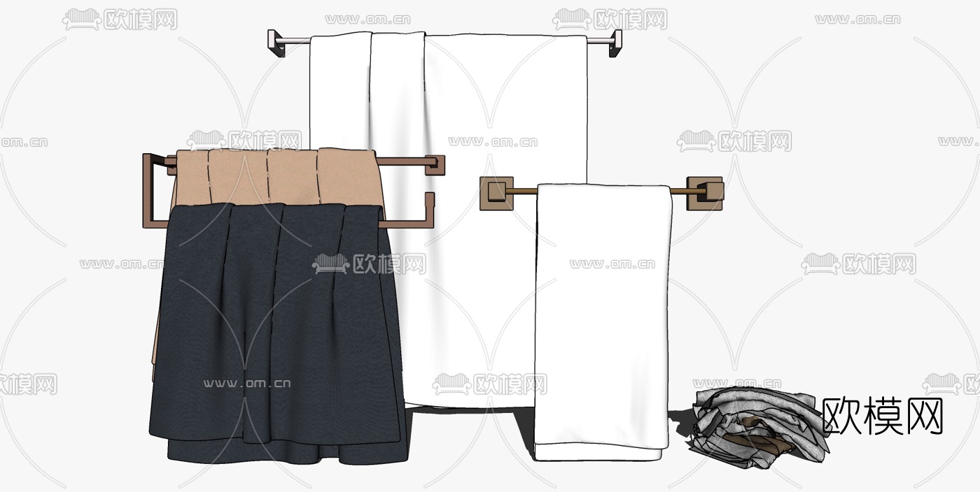 现代毛巾架su模型下载