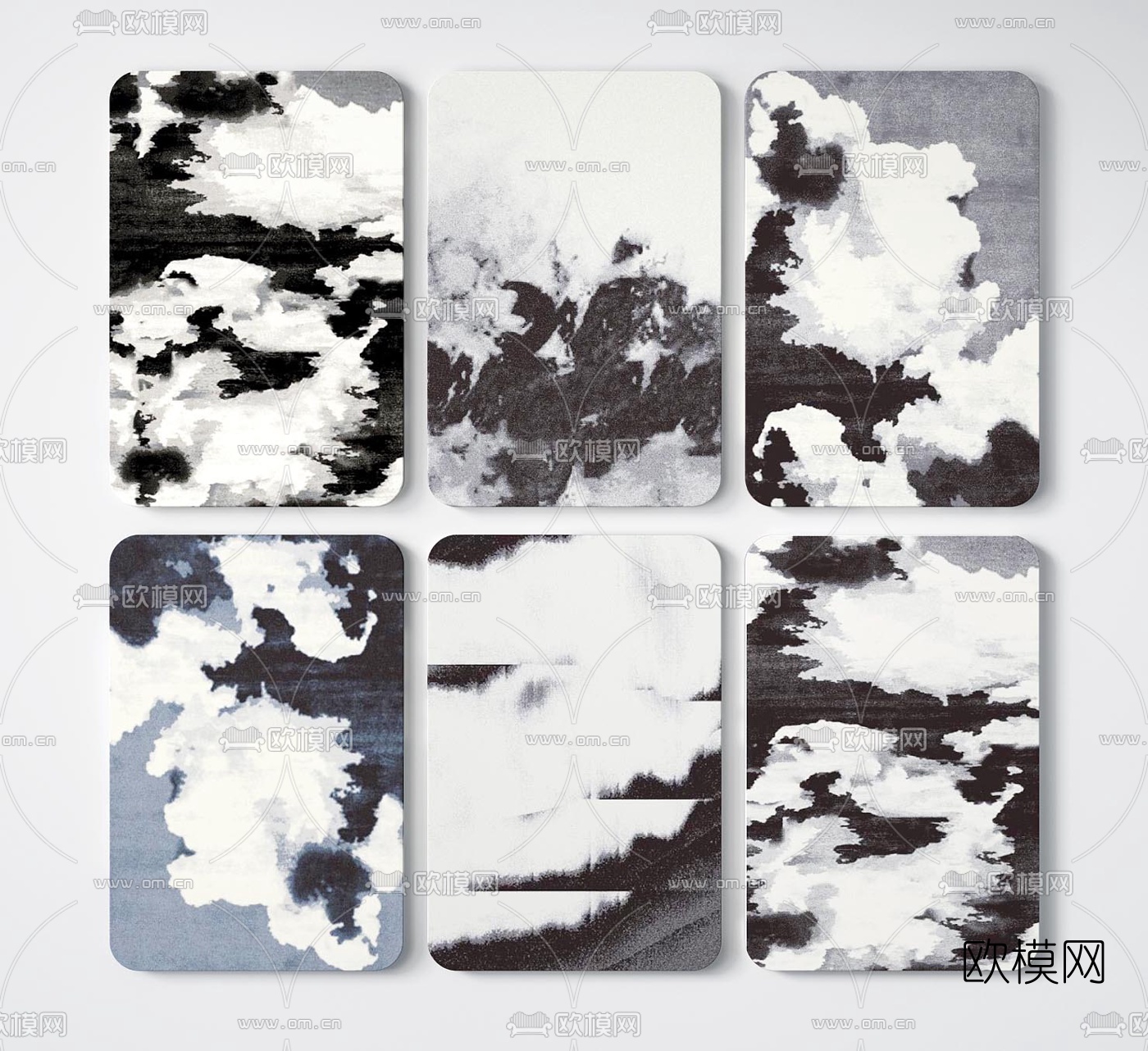 现代布艺地毯3d模型下载