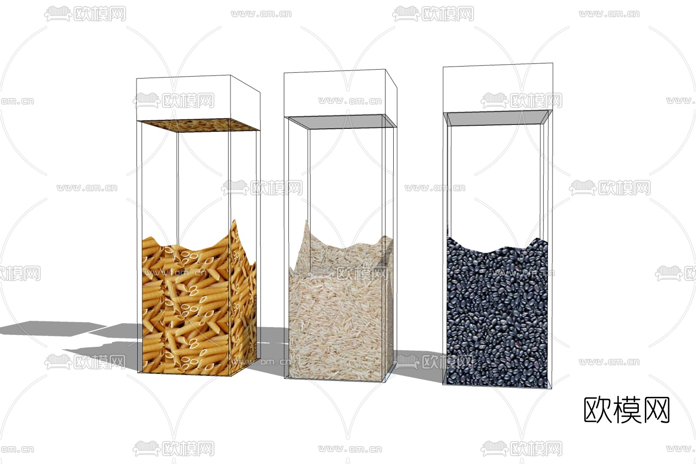 现代玻璃储物罐免费su模型下载