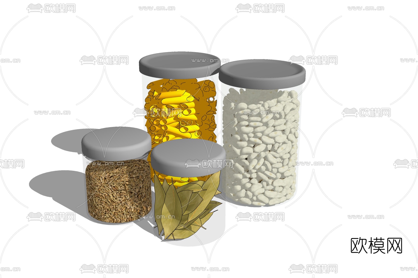 现代玻璃储物罐免费su模型下载