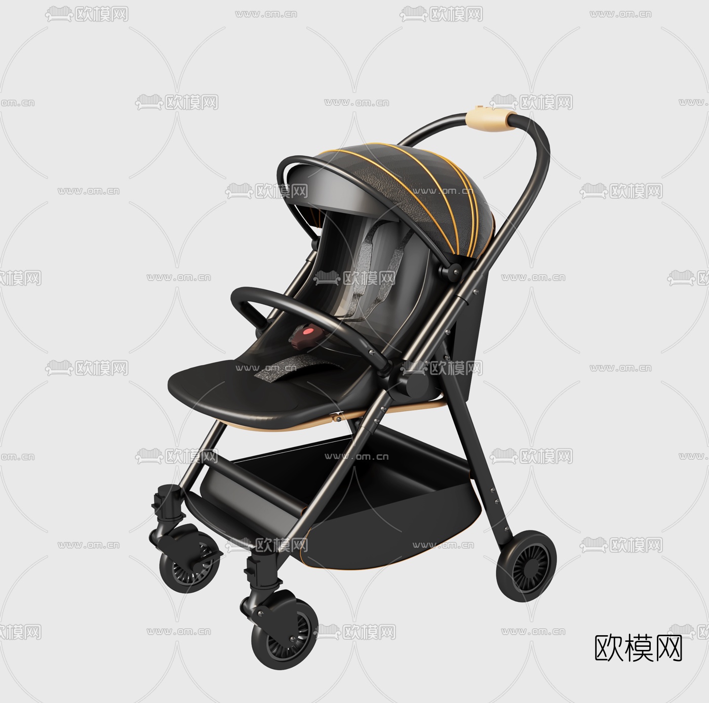 现代婴儿车3d模型