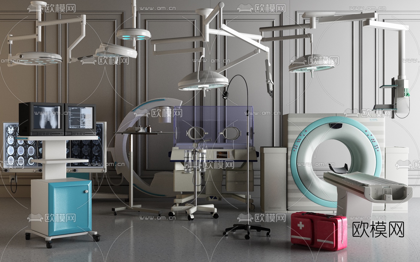 现代医疗器械设备3d模型下载