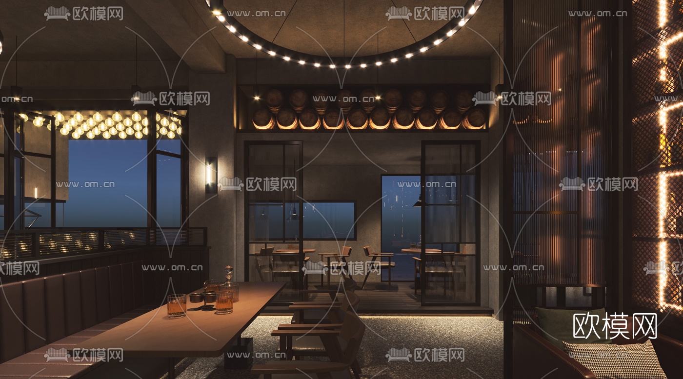 美式清吧酒吧3d模型