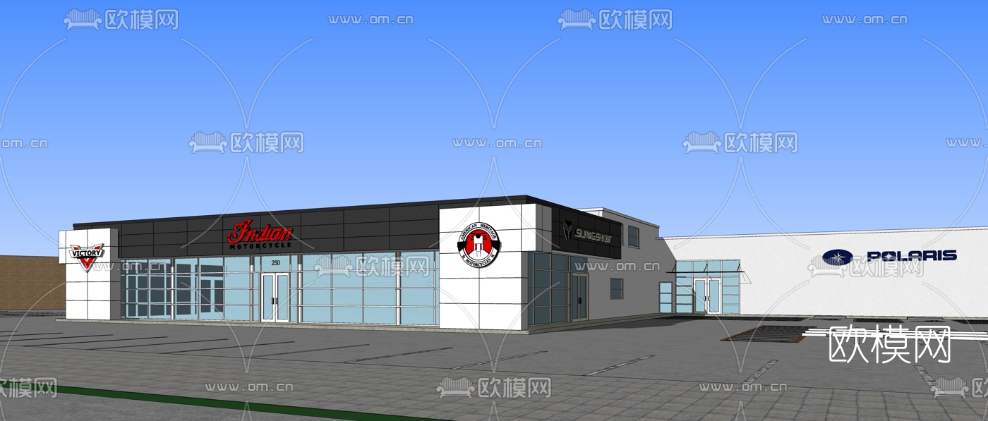 现代4S店su模型下载（渲染图2）