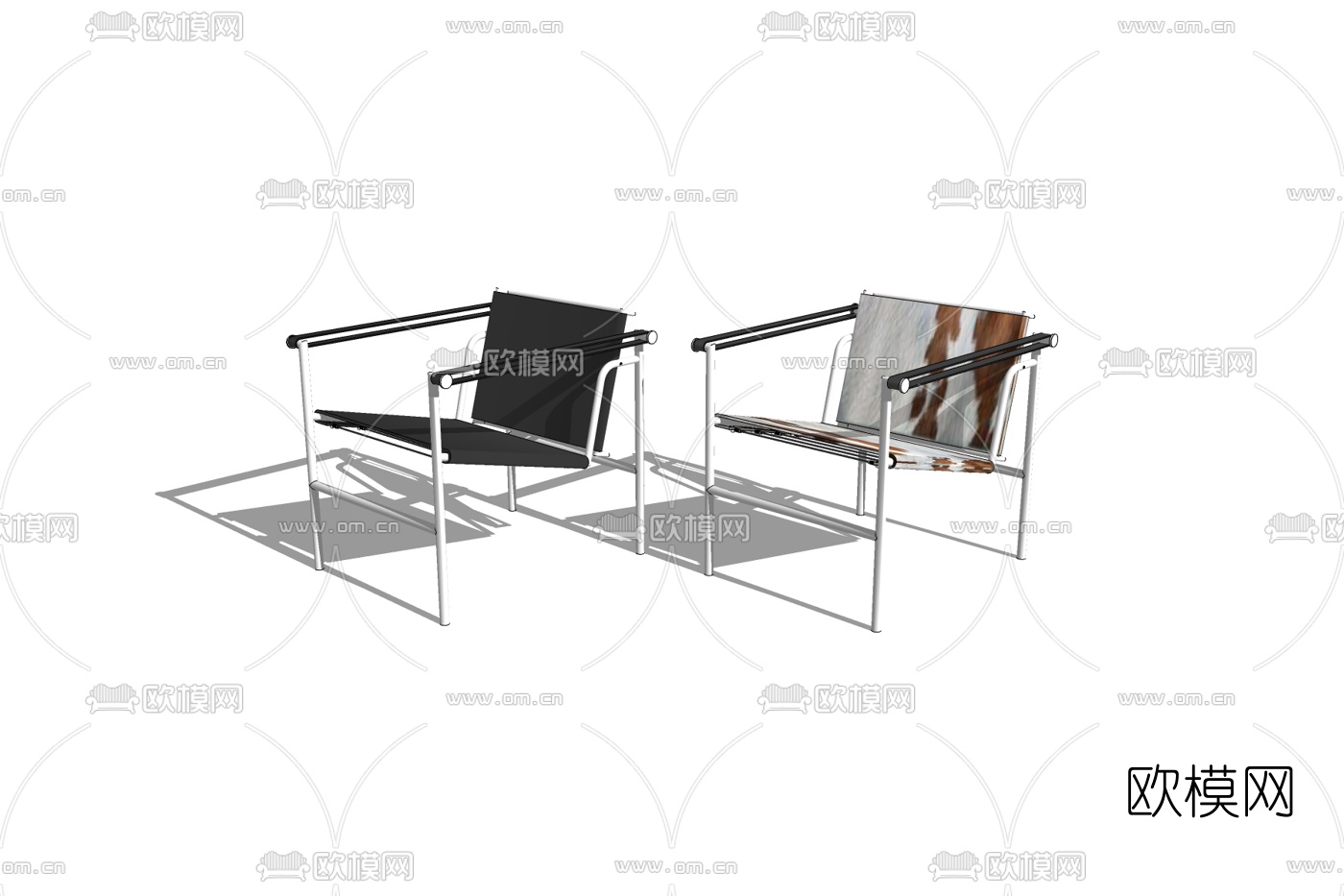 现代布艺单椅免费su模型下载