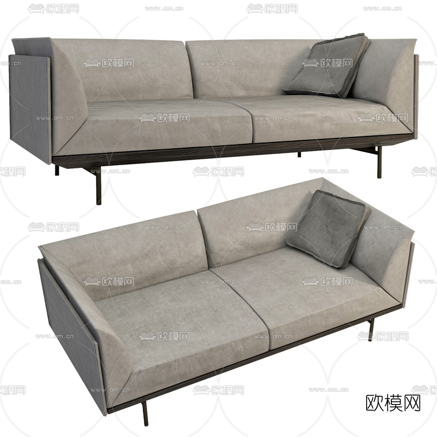 Cor 现代布艺双人沙发3d模型下载
