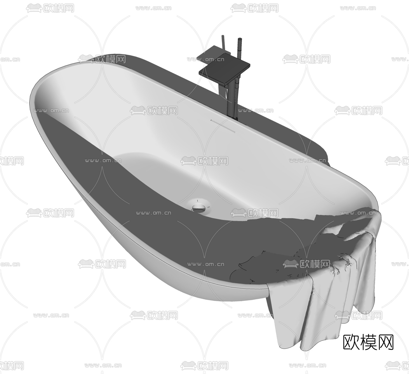 现代浴缸su模型