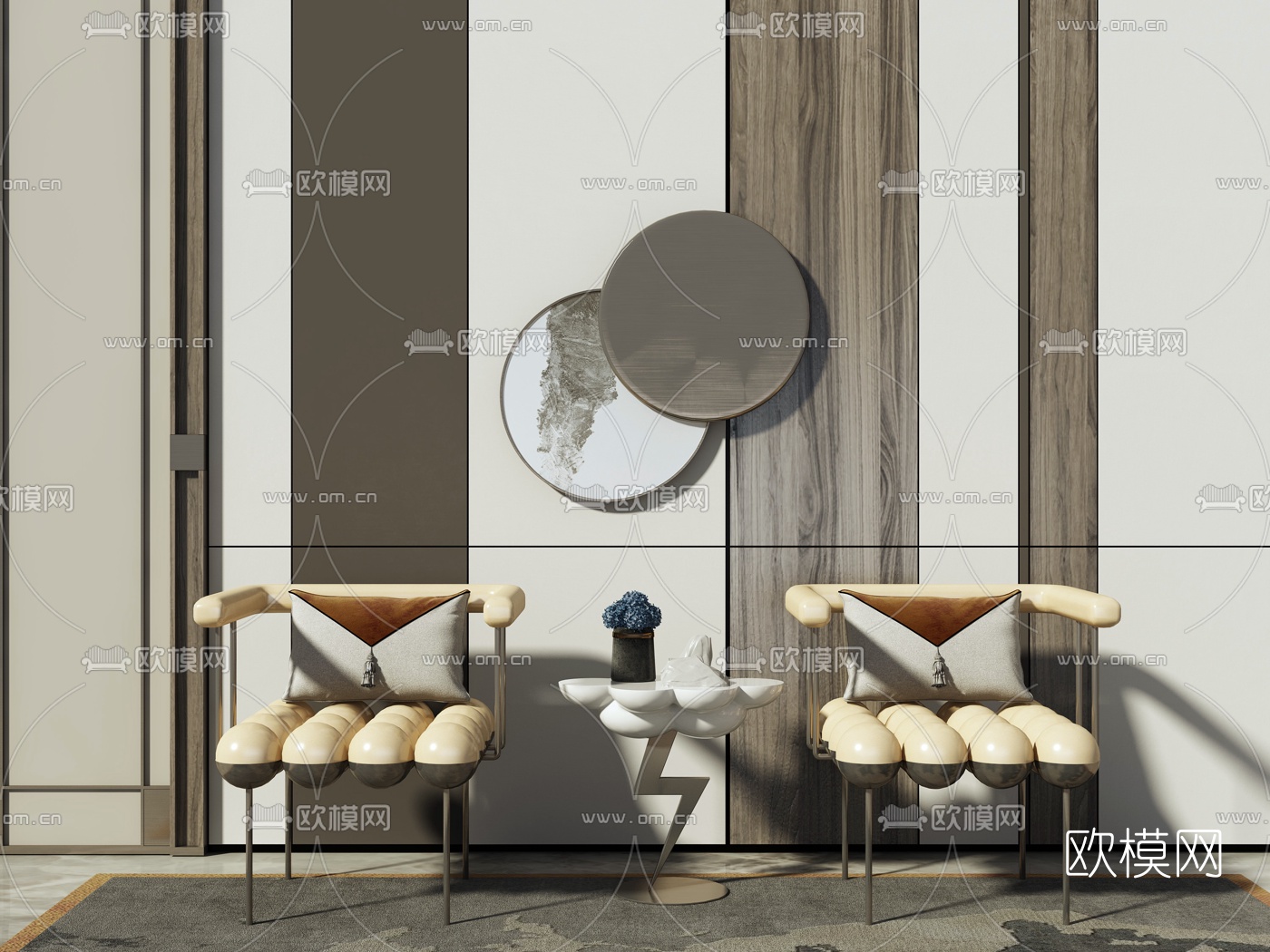 后现代皮革单椅3d模型下载