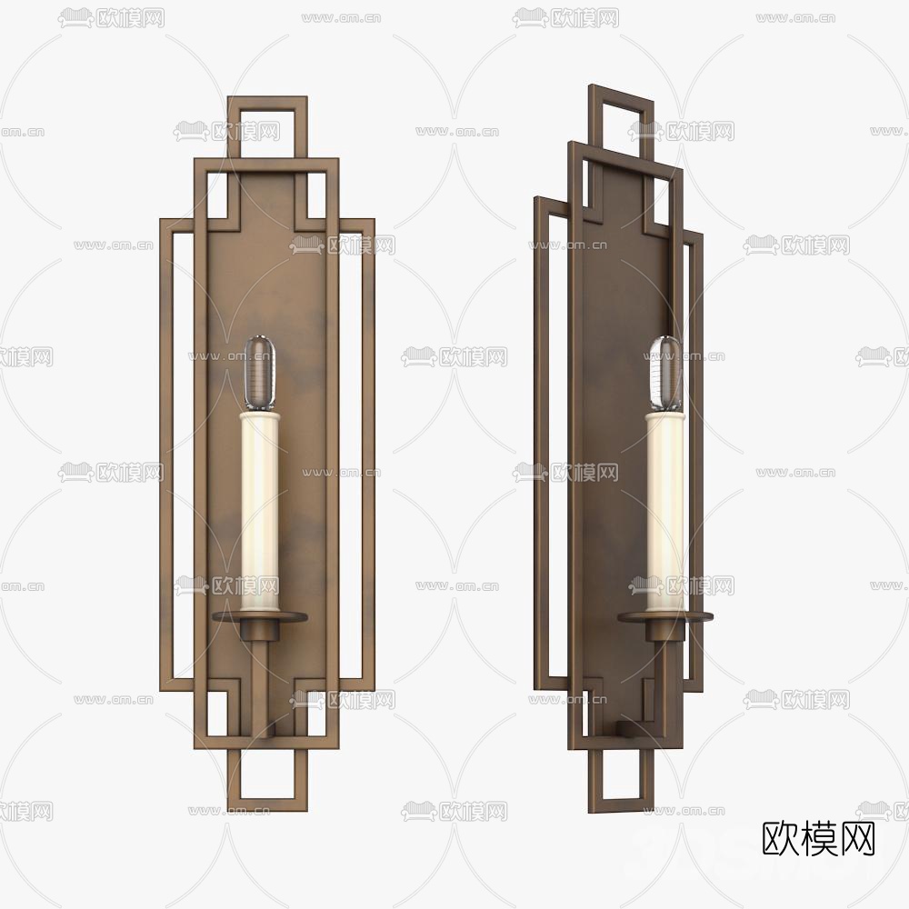 新中式金属壁灯免费3d模型下载