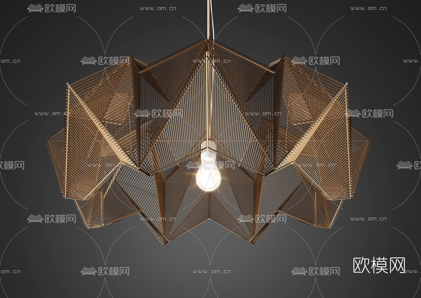 现代金属个性吊灯3d模型