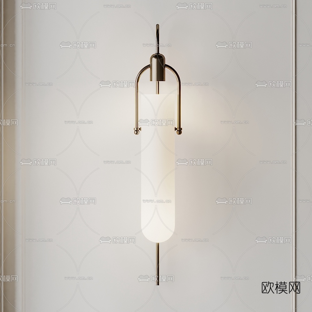 现代金属壁灯3d模型下载（渲染图2）