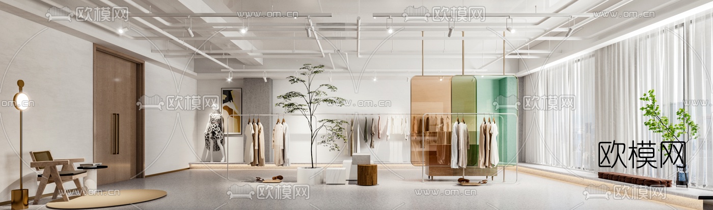 现代女性服装店3d模型