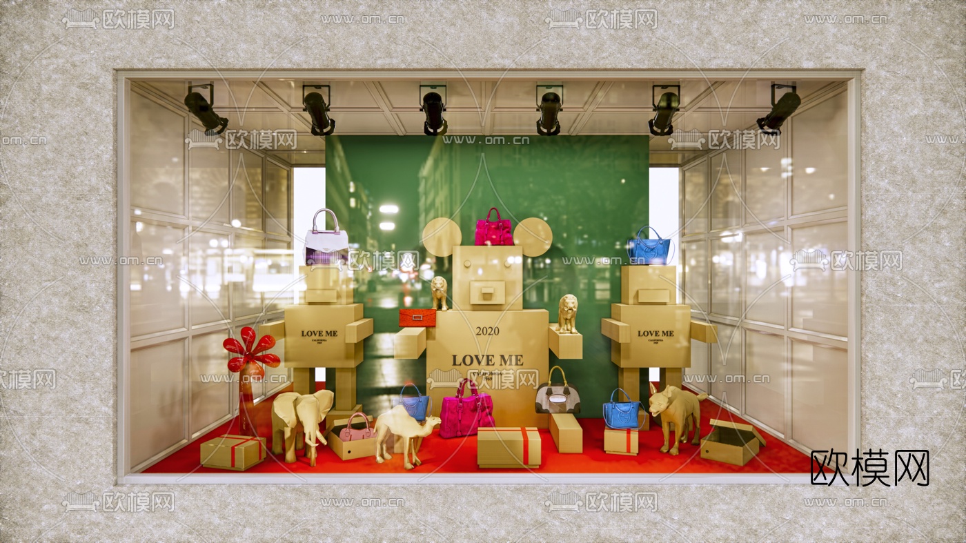 现代春季主题橱窗su模型下载（渲染图3）