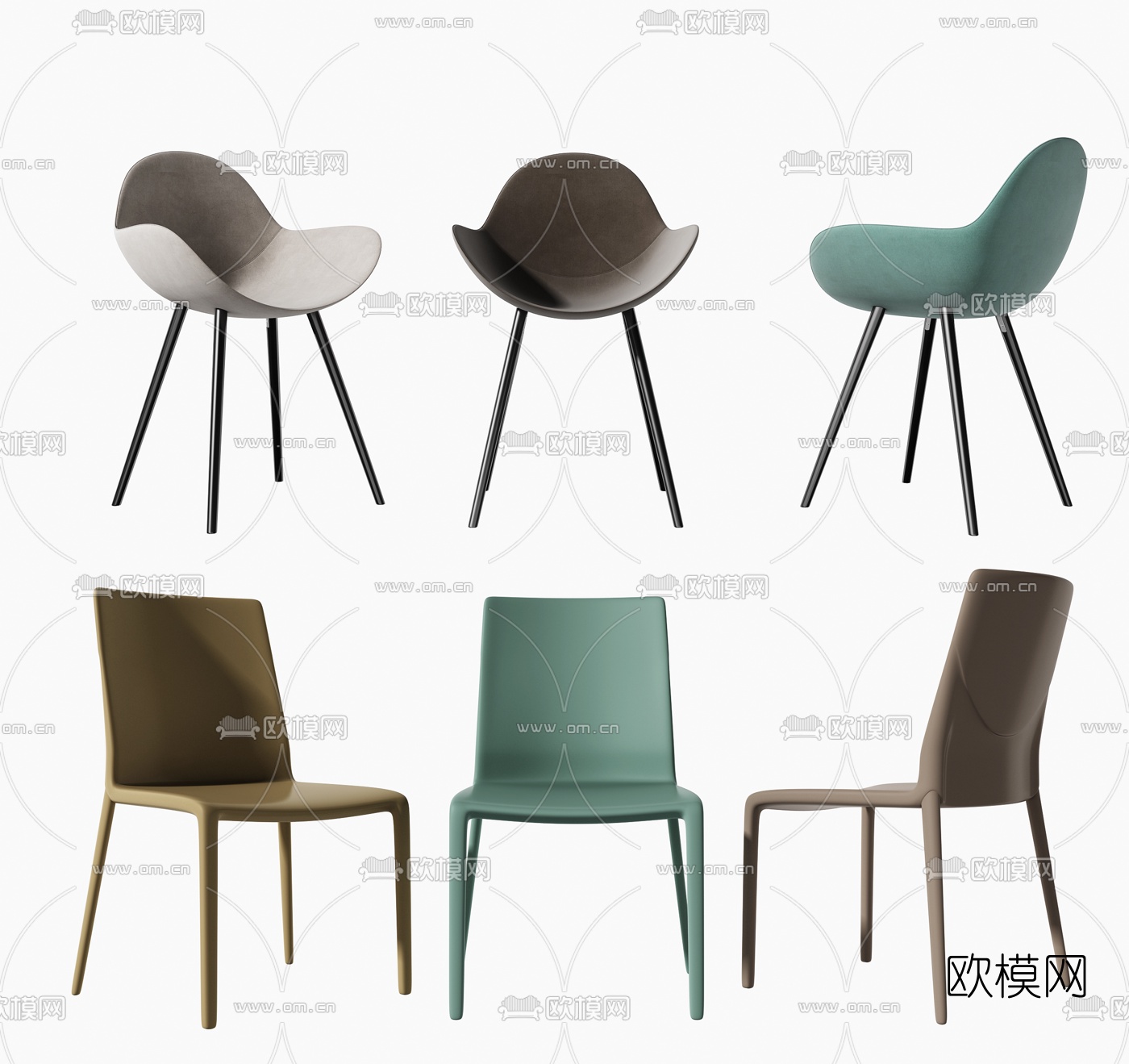 现代单椅餐椅3d模型下载