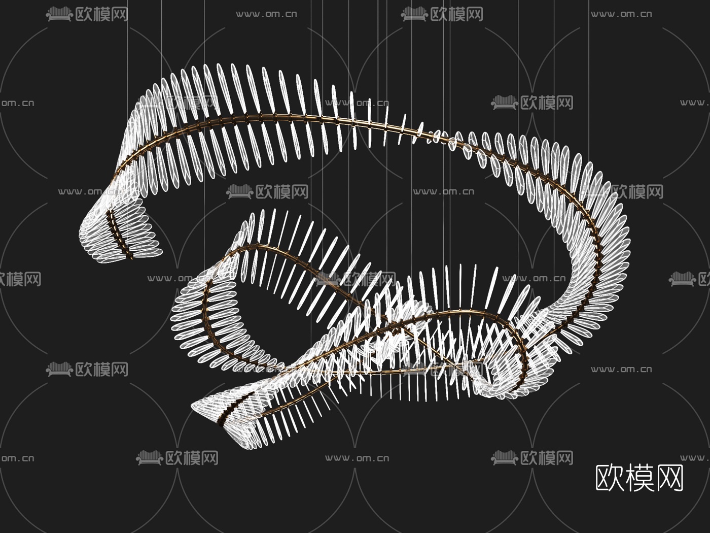 现代异形水晶装饰吊灯3d模型下载