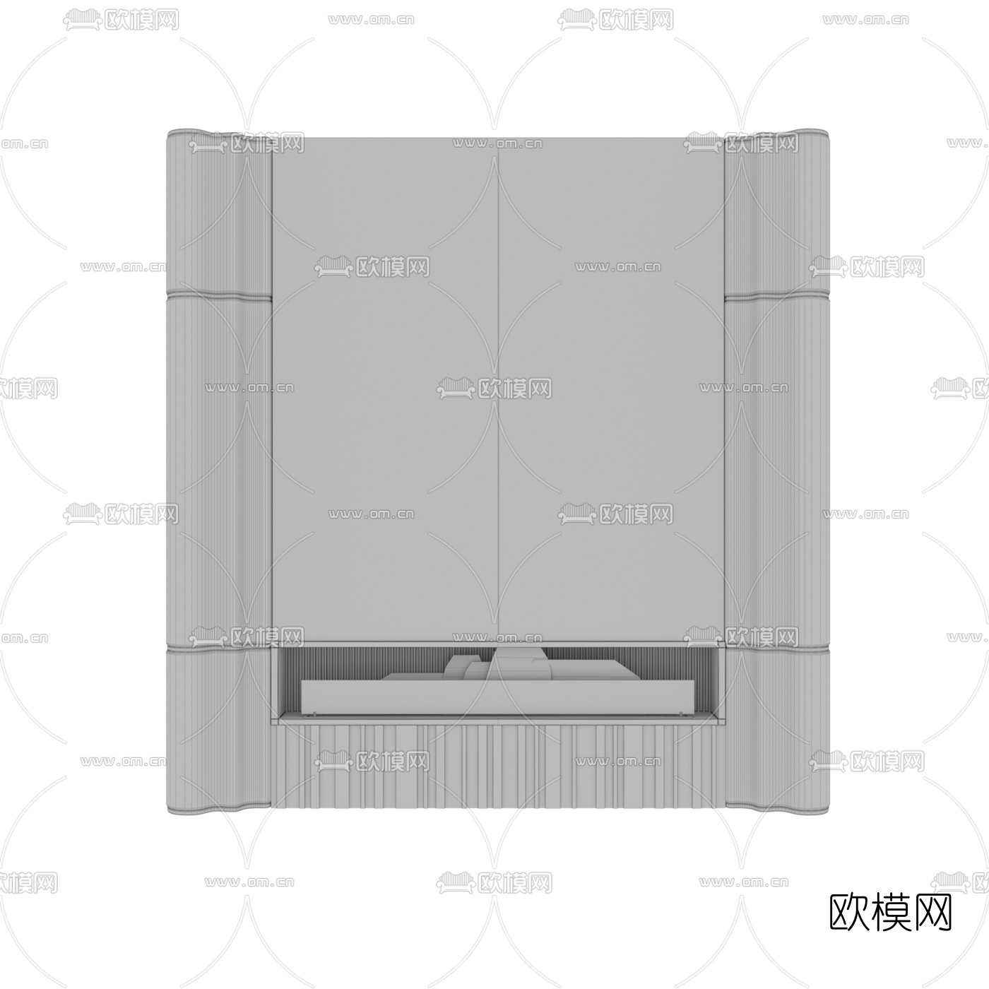 现代轻奢壁炉3d模型下载（渲染图3）