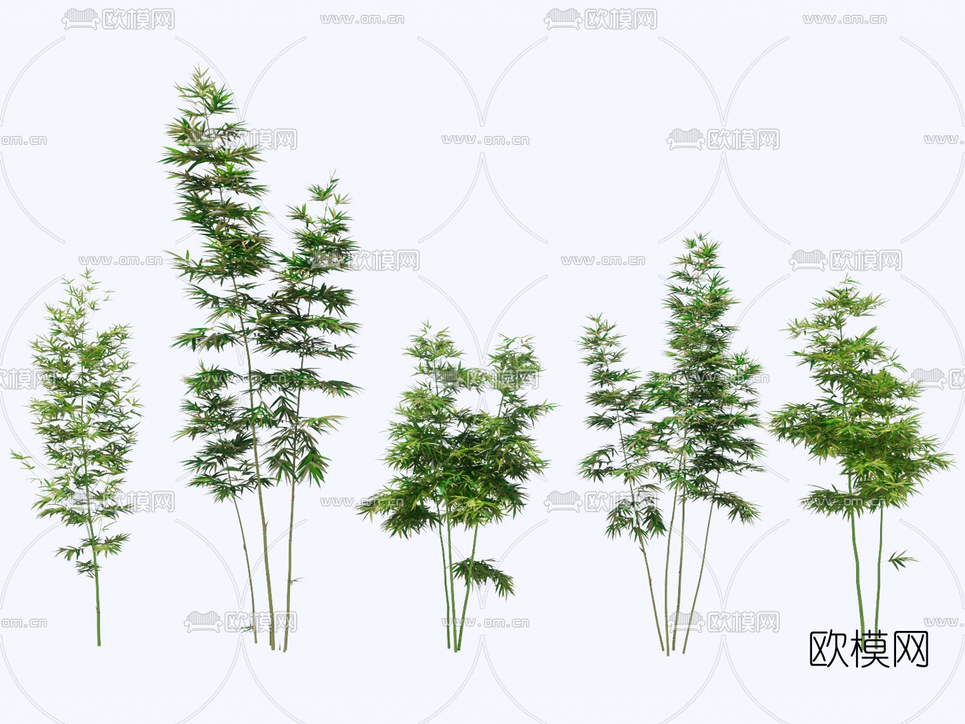现代景观竹子su模型下载
