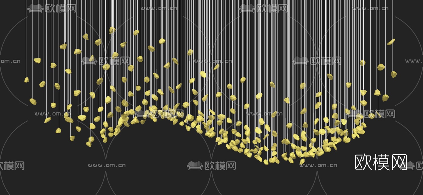 现代广场星空装饰吊灯su模型下载