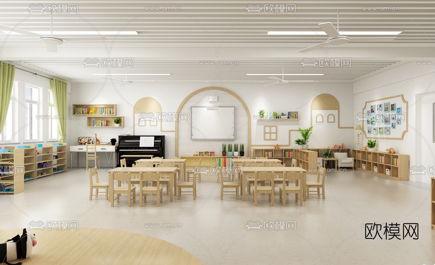 现代幼儿园教室3d模型