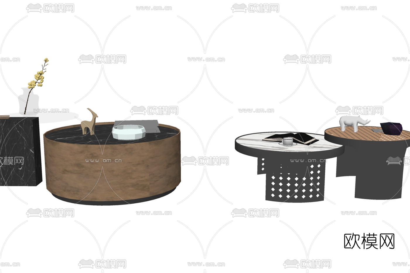 现代轻奢茶几su模型下载