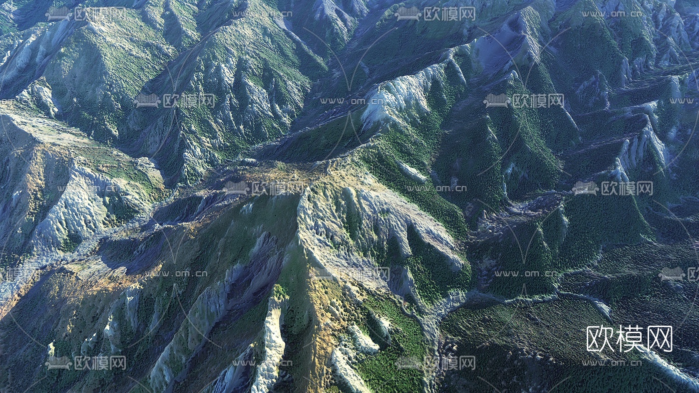 自然风山脉山川鸟瞰3d模型下载